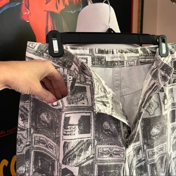 Glassons Recycled Venice Print Super High Rise Straight Mom Jeans Size 12 - Picture 7 of 13